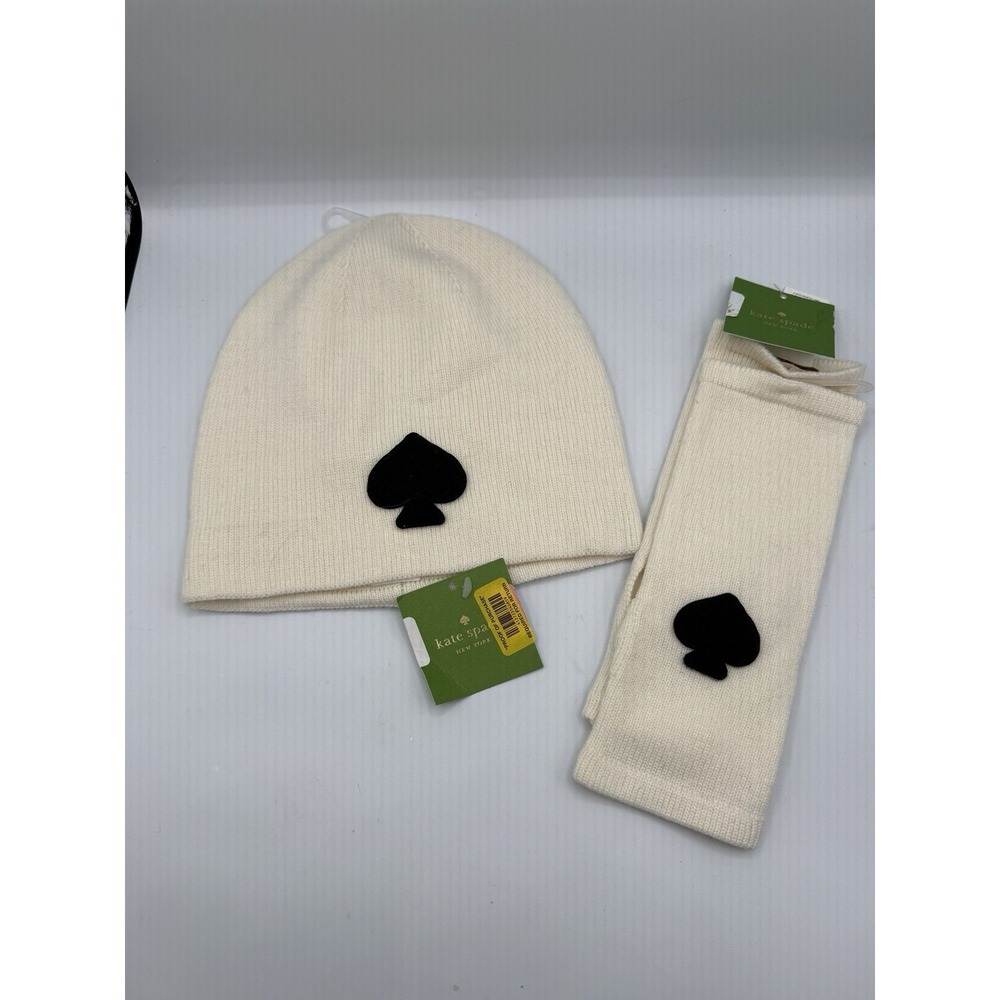 IVORY Kate Spade‎ New York Fingerless Gloves/Arm Warmer & MATCHING BEANIE HAT!